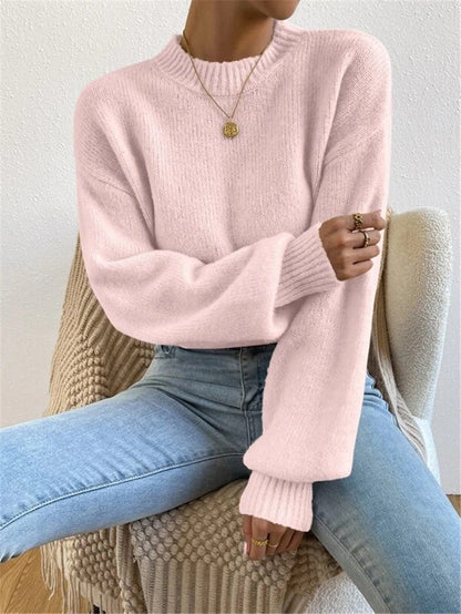 Amelie - Damenpullover mit langen Ärmeln und Stehkragen