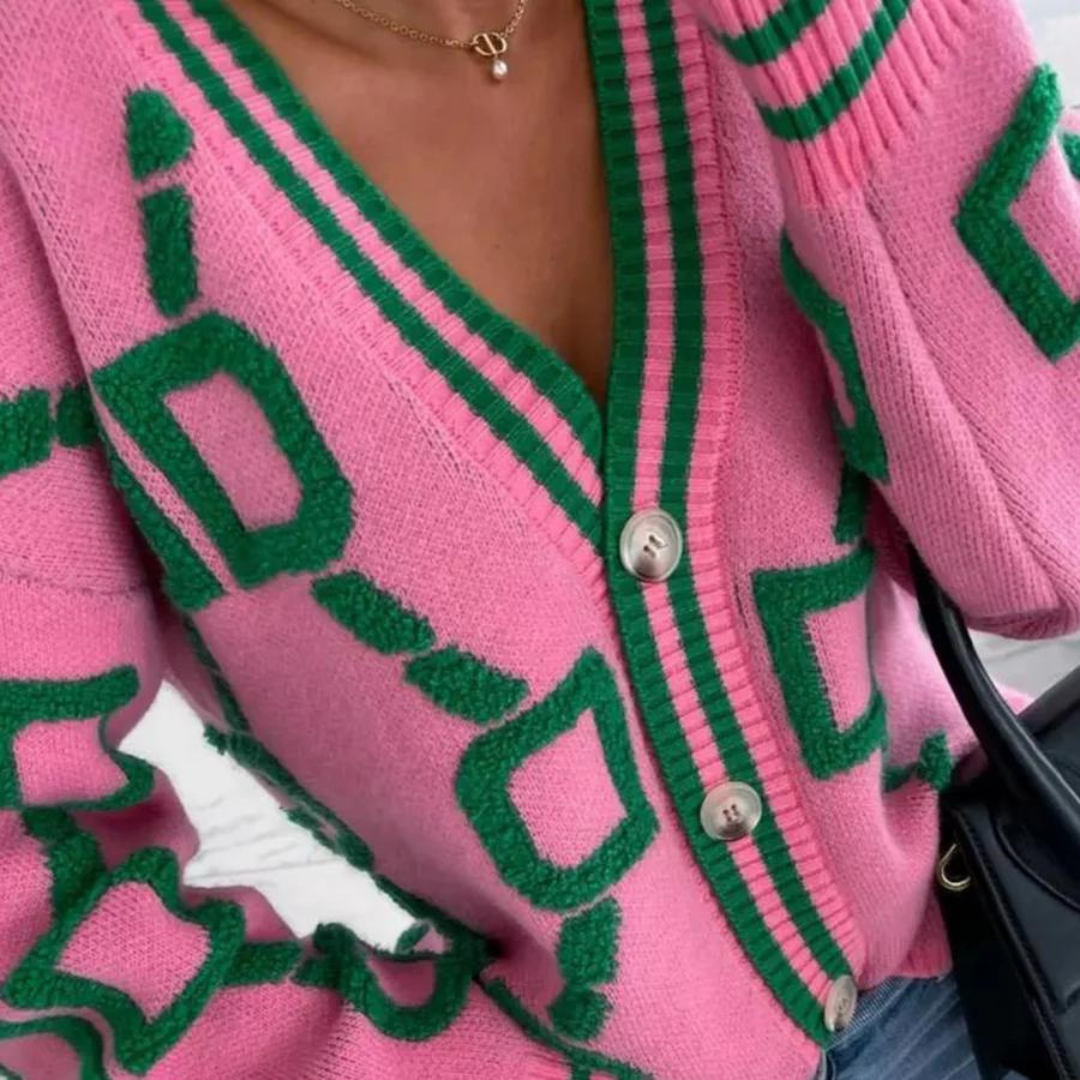 Elegante langärmelige Damen-Strickjacke