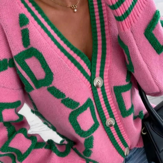 Elegante langärmelige Damen-Strickjacke