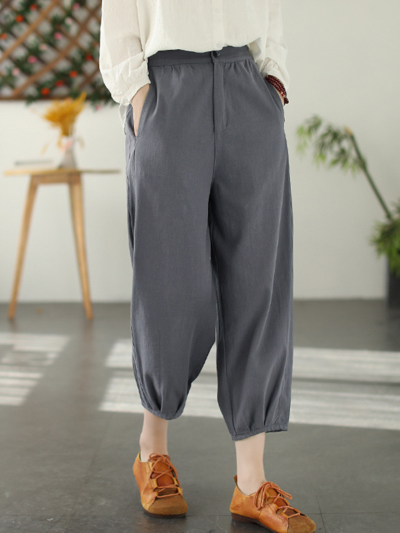 Fashion Lässige Elastische Taille Lose Lange Haremshosen
