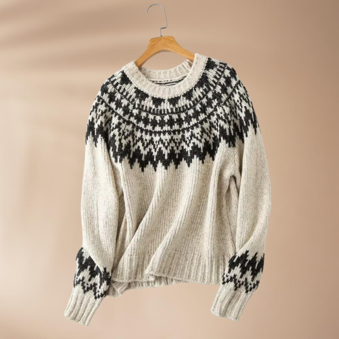 Mira - Warmer Wollpullover für Frauen in Grau