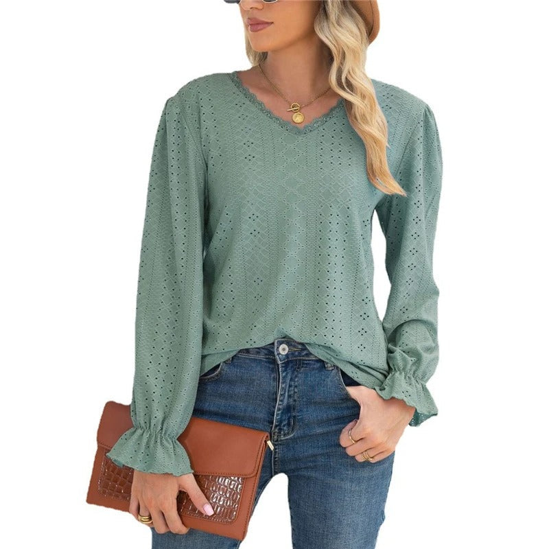 Sternbluse | Lose Bluse mit V-Ausschnitt