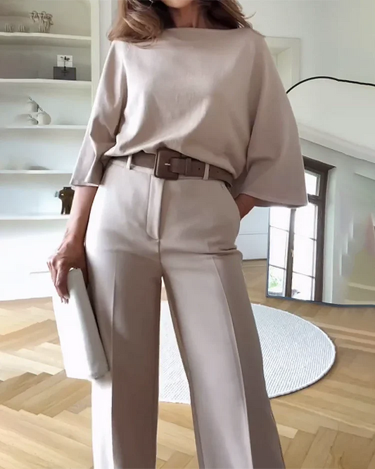 Alicetta - Formales Flanellhosen-Set für Damen