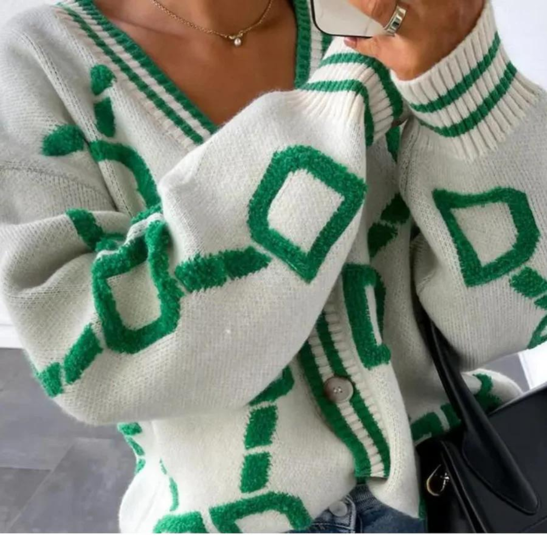 Elegante langärmelige Damen-Strickjacke