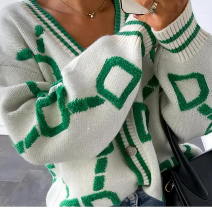 Elegante langärmelige Damen-Strickjacke