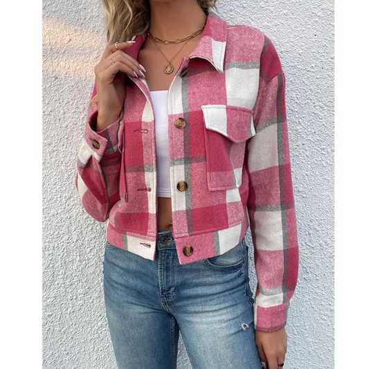 Mira - Trendige karierte Jacke für Frauen
