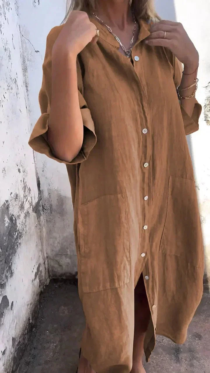 Langes Hemdkleid für die Freizeit