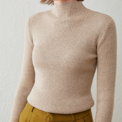 Aireen - Bequemer Rollkragenpullover für Frauen aus handgestrickter Wolle