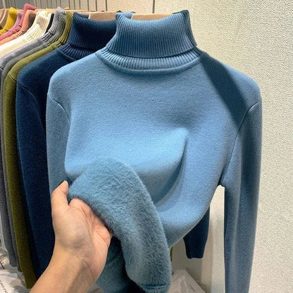 Dahlia - Stylischer Fleece-Rollkragenpullover für Frauen