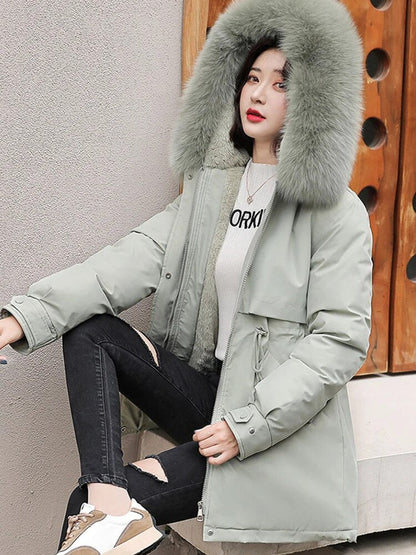 Kuschelige Kapuzenjacke für Frauen | Warmer, wattierter Parka | Winddichter Mantel für Frauen