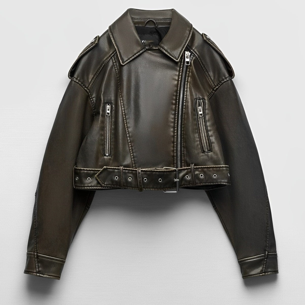 Vintage Baggy Lederjacke