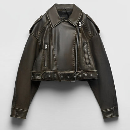 Vintage Baggy Lederjacke