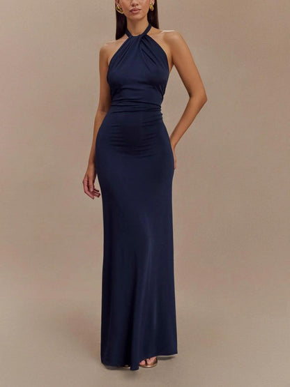 Langes Kleid mit Ausschnitt bis zur Mitte der Waden und elegantem Stil für besondere Anlässe