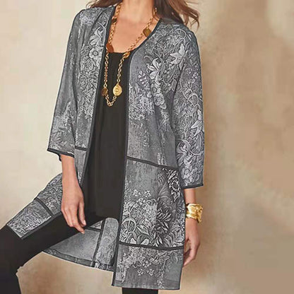 Wanda Bluse | Floral Print Long Bluse
