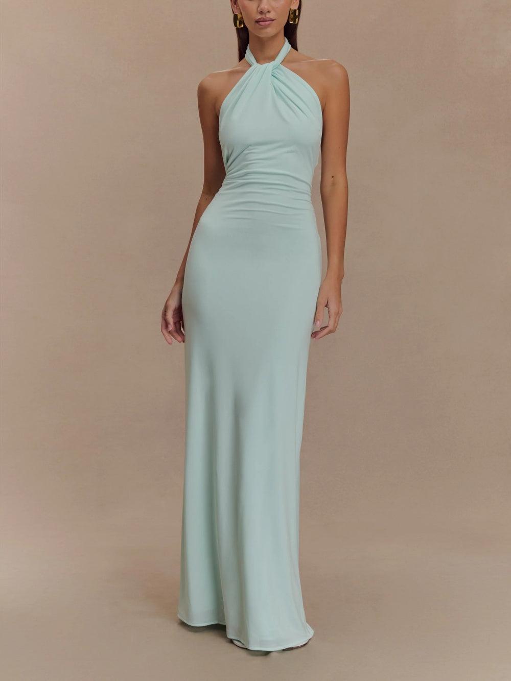 Langes Kleid mit Ausschnitt bis zur Mitte der Waden und elegantem Stil für besondere Anlässe