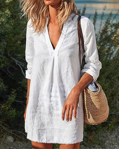 Gienne - Freizeitkleider im Vintage-Stil mit V-Ausschnitt