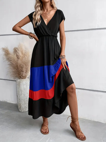 Edna - Plisseekleid mit Farbblöcken