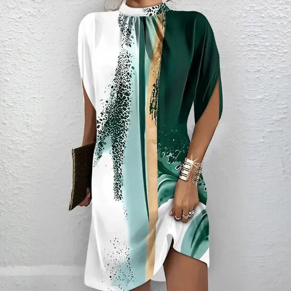 Maribel - Frisches Minikleid mit kurzen Ärmeln und Druck