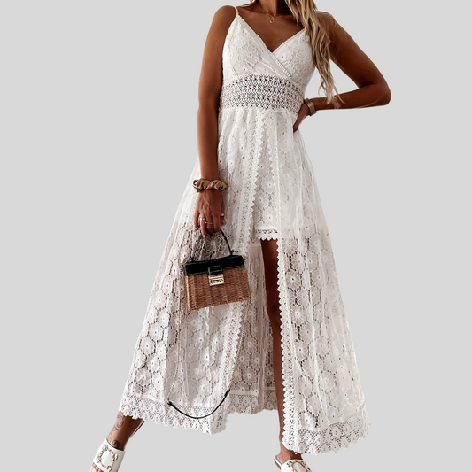 Eleganter fließender Jumpsuit mit V-Ausschnitt