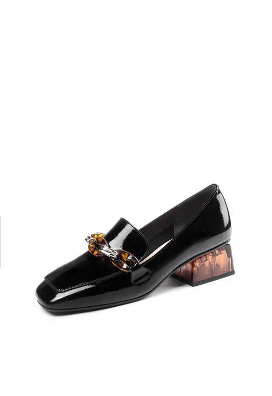 Damen Loafers mit niedrigem Blockabsatz