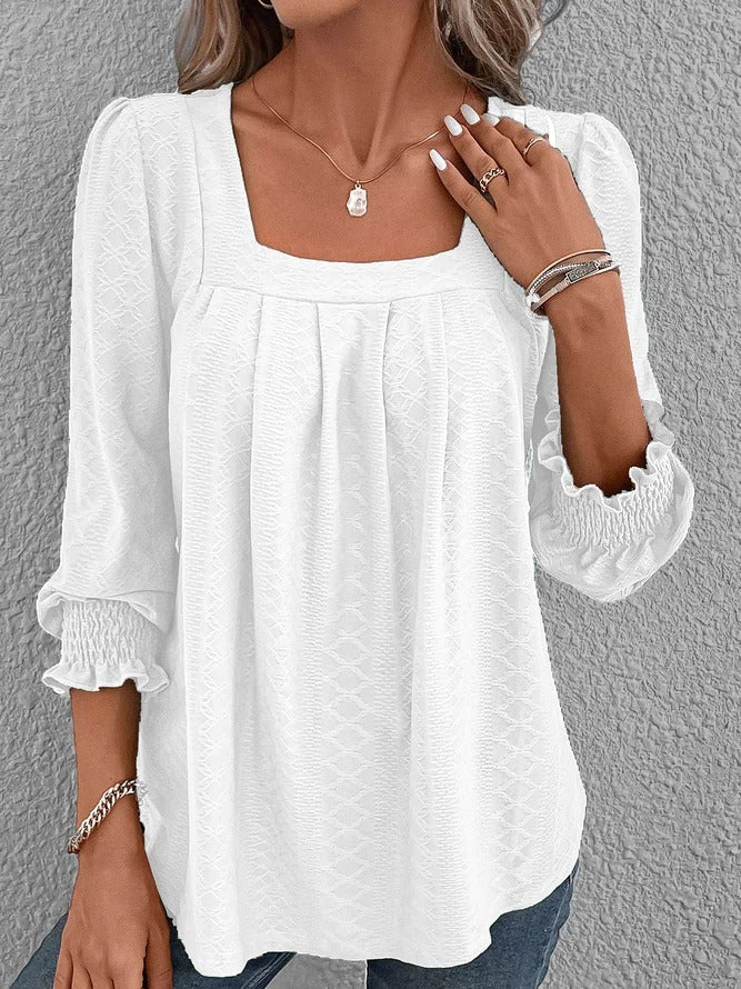 Sabrine Bluse | Baumwollbluse mit quadratischem Ausschnitt