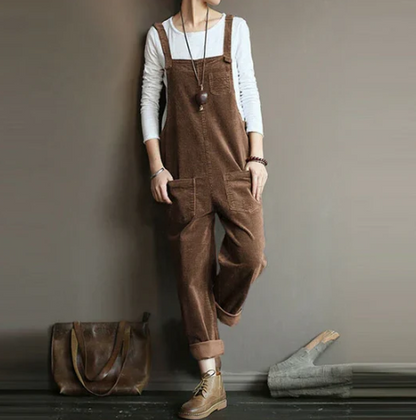 Eliza -Legerer Jumpsuit aus geripptem Samt