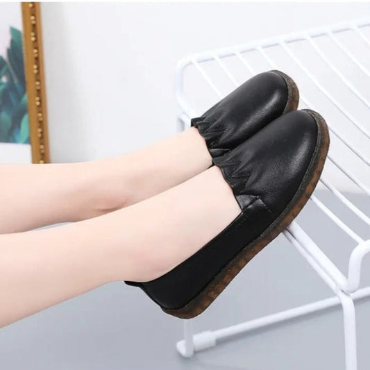 Mokassins Damen Leder Slip On