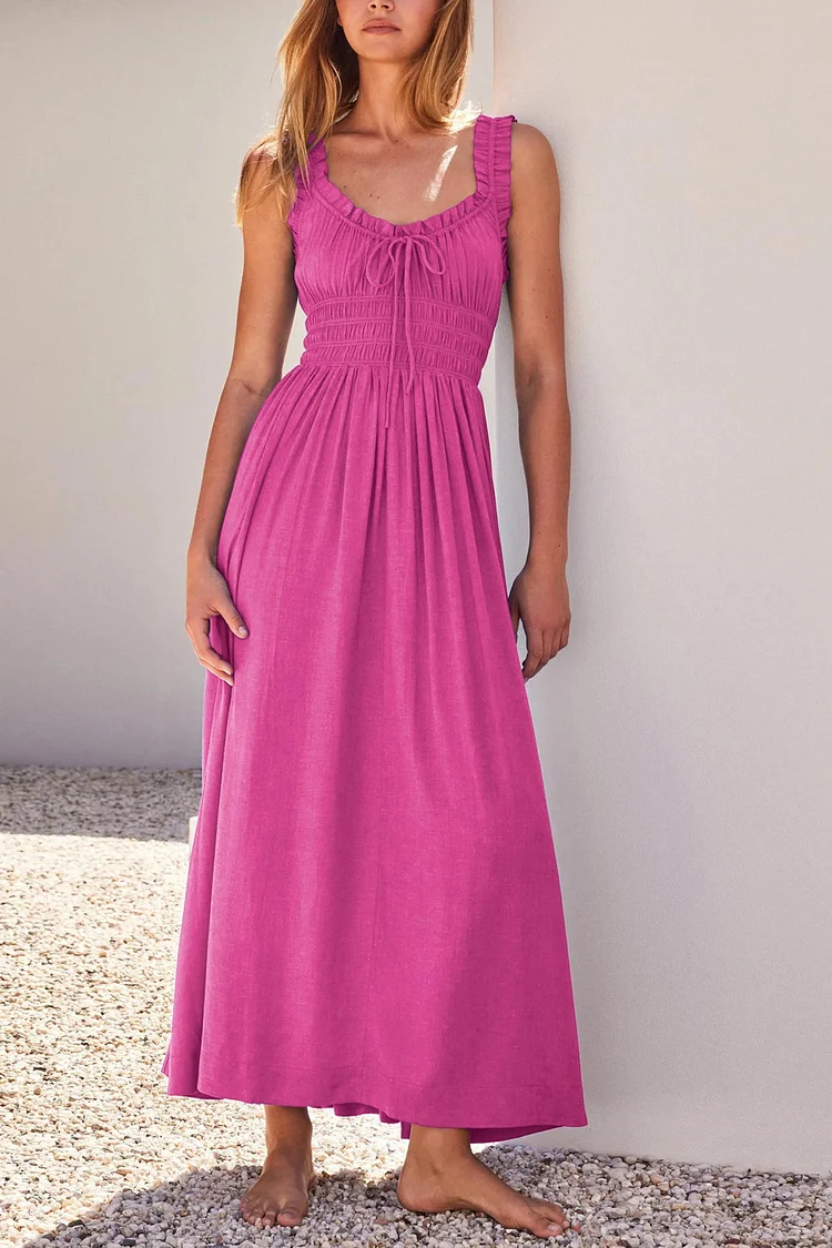 Midi-Kleid mit V-Ausschnitt und Schleife