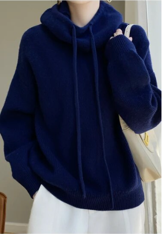 Eleganter Winterpullover mit Kapuze für einen lässigen Look