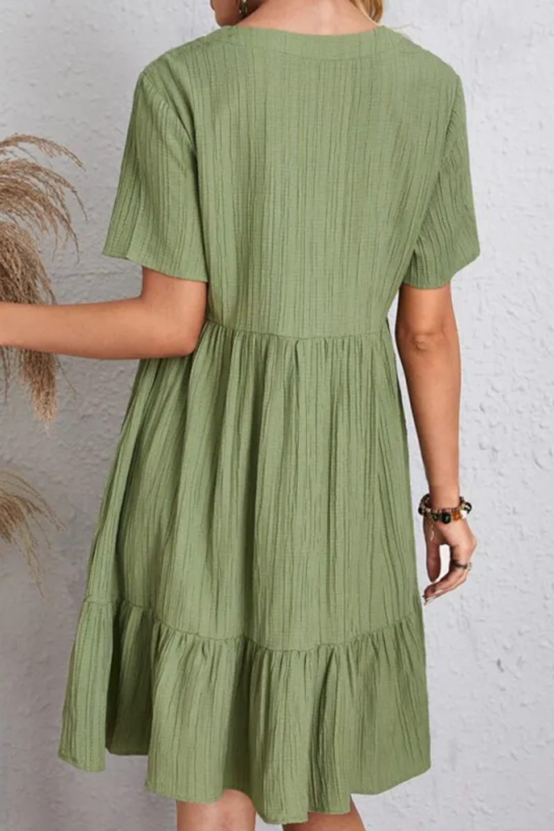 Chloe | Damen V-Ausschnitt Rüschenkleid