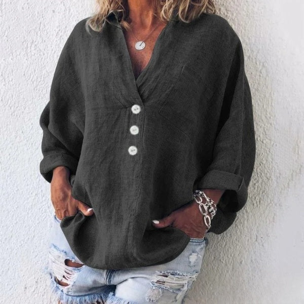 Evelyn - Langärmelige Bluse mit Taschen