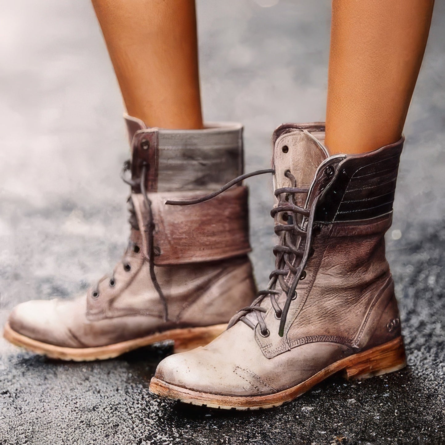 Birgit - Zeitlose und gemütliche Retro-Lederstiefel
