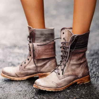 Birgit - Zeitlose und gemütliche Retro-Lederstiefel