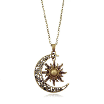 Vintage Sonne und Mond Halskette | Zwei Bedeutungen auf 1 Halskette!
