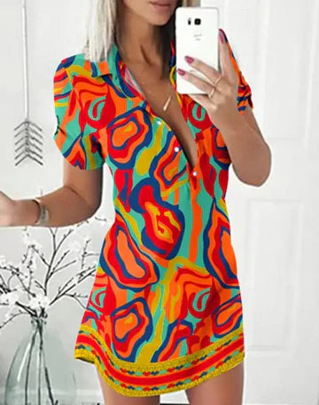 Aurora - Elegantes Minikleid mit Druck