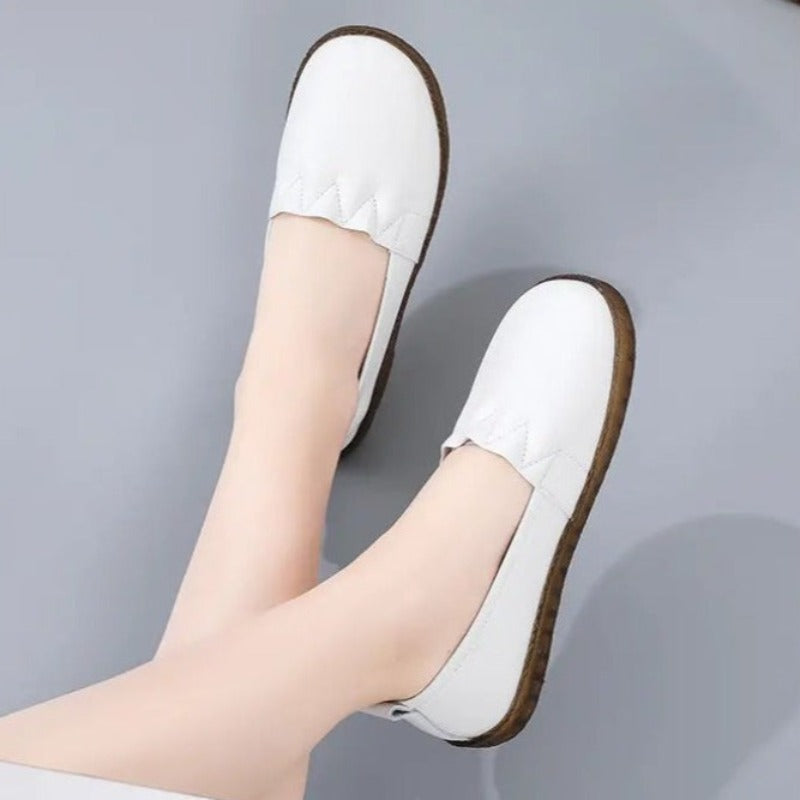 Mokassins Damen Leder Slip On