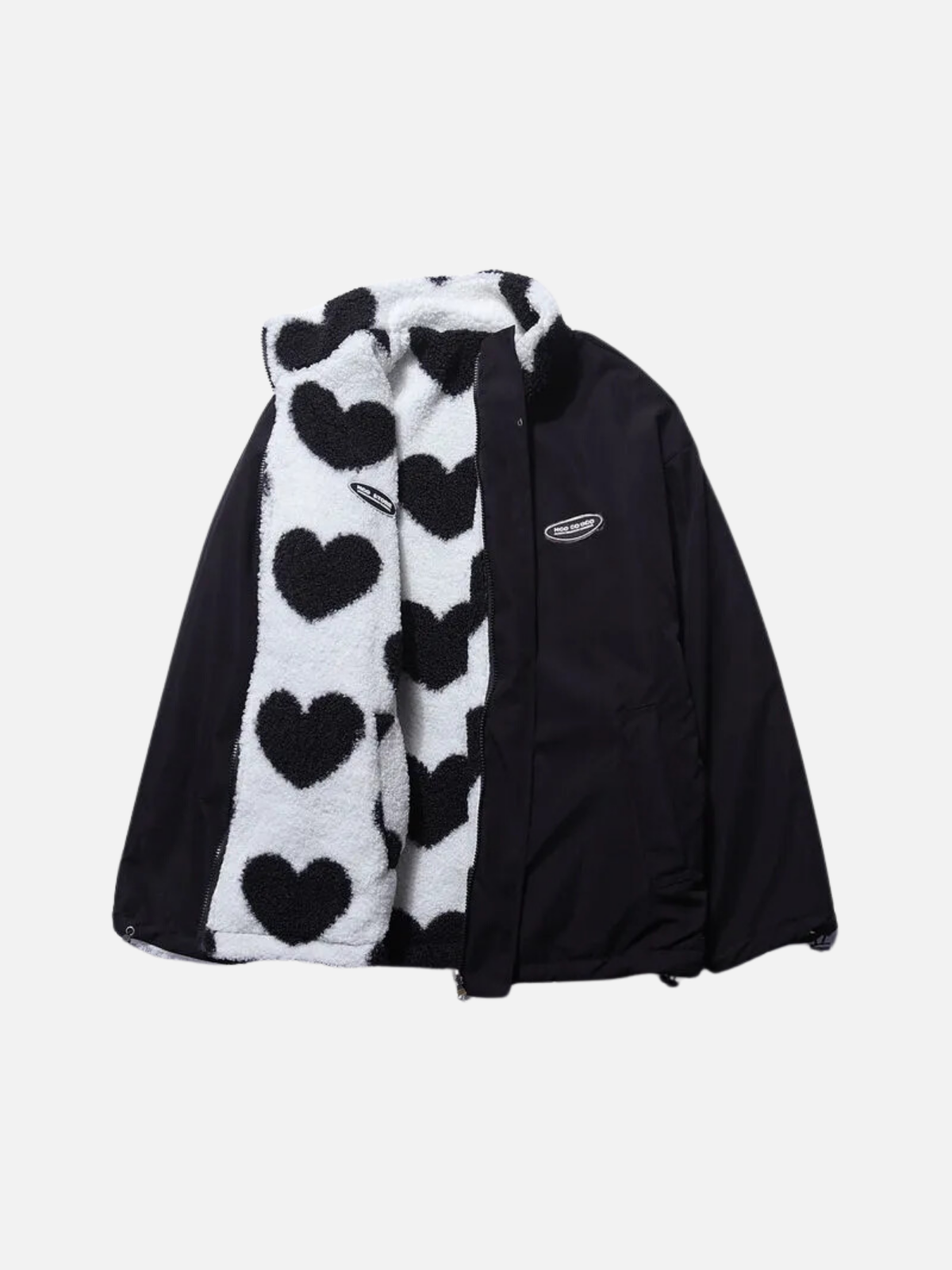 Warme Herbstjacke mit kuscheligem Futter und hübschem Herzmuster