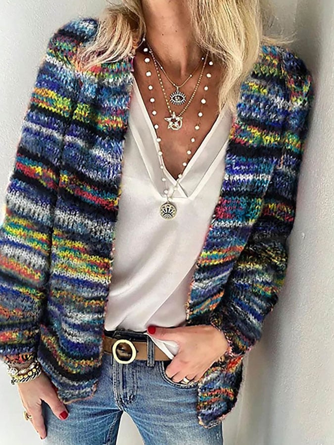 Lola | Mehrfarbige, schicke und bequeme Strickjacke für Damen