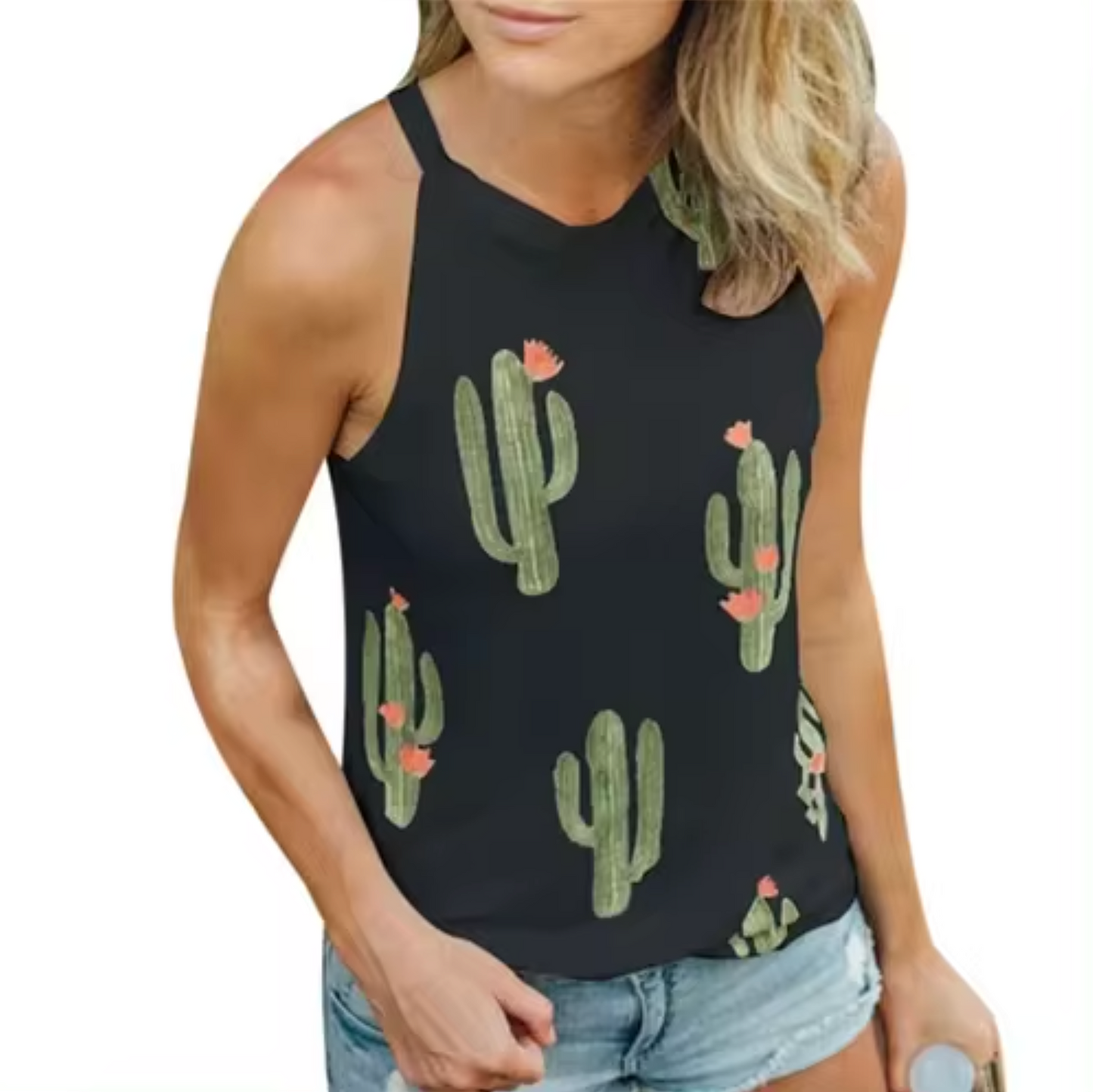 Abriella - Tank-Top mit Kaktus-Print