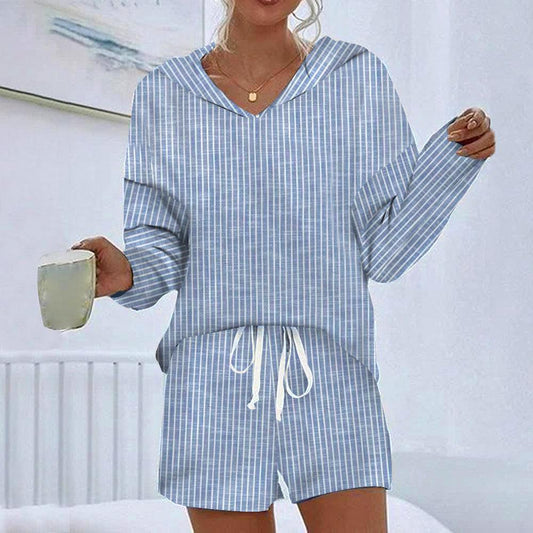 Yasmin - Gestreiftes zweiteiliges Hoodie-Set