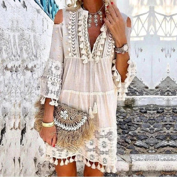 Adelaide - Minikleid aus Boho-Spitze