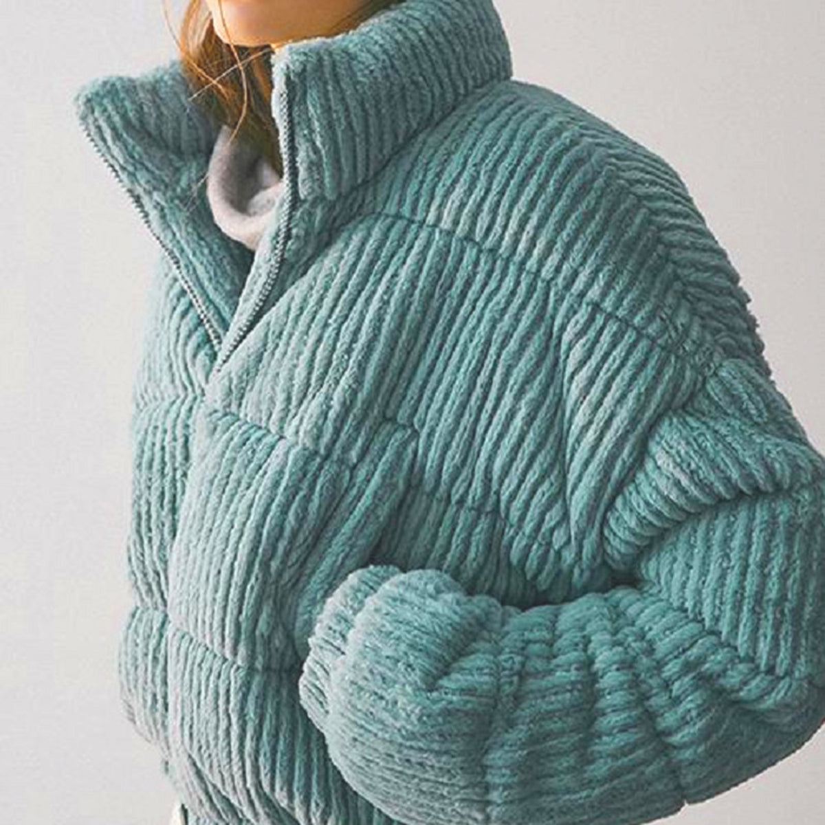 Damen Steppjacke mit Stehkragen Cremefarben
