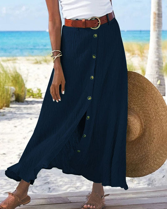 Lotte | Eleganter langer Rock in Unifarbe
