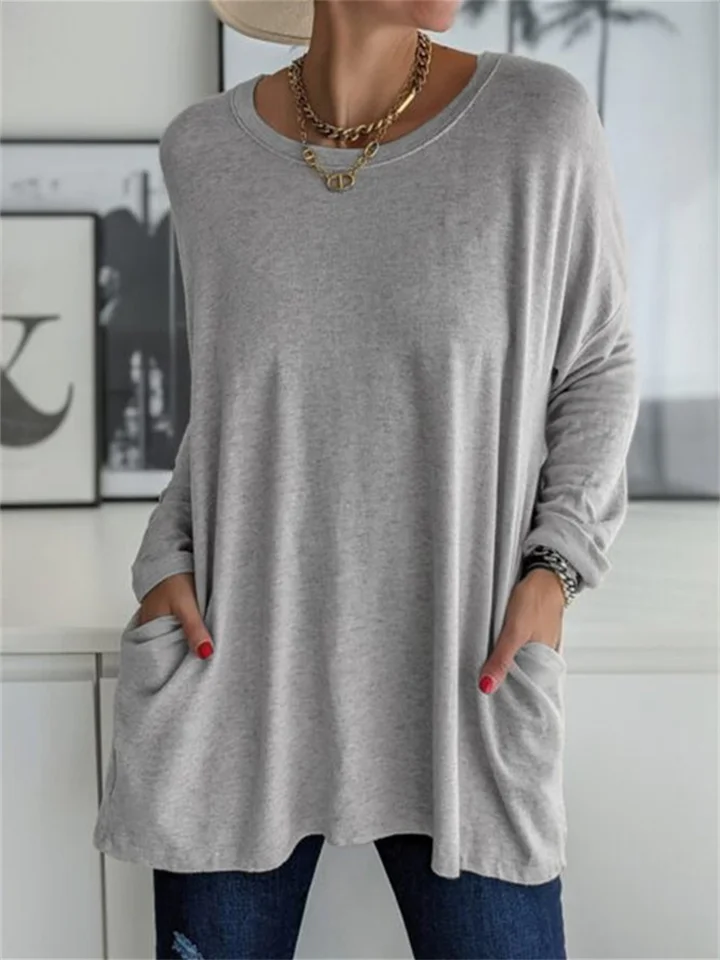 Lockere Bluse mit Tasche für den alltäglichen Auftritt