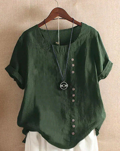 Carmella | Stylische Bluse mit Rundhalsausschnitt und Knöpfen