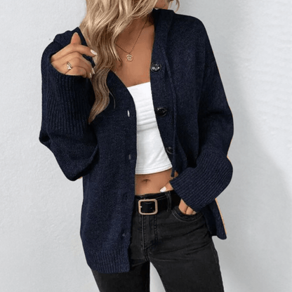 Warme Damen Strickjacke mit Knopf