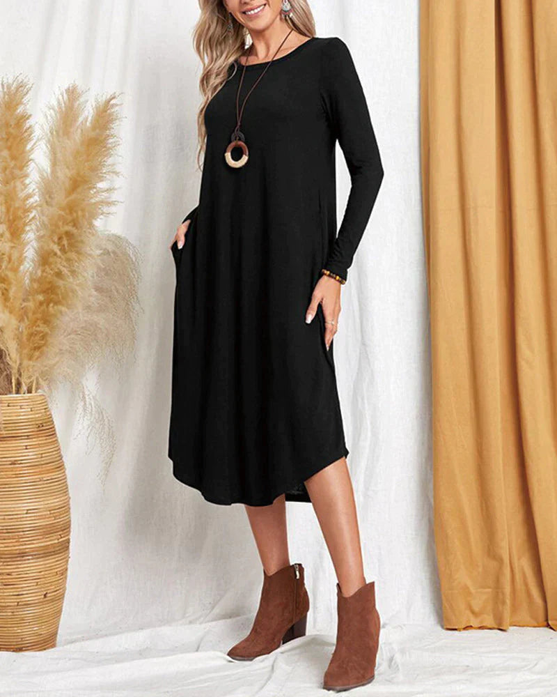 Zelda - Locker sitzendes langärmeliges Kleid