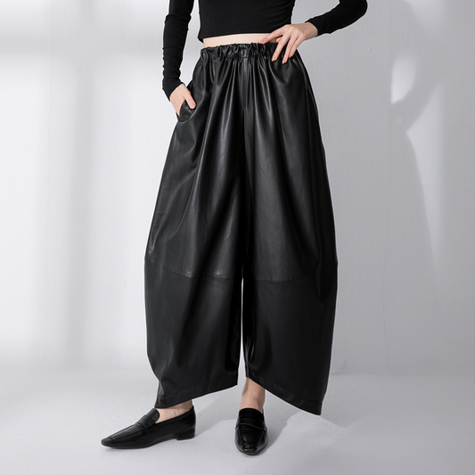 Lederhose mit hoher Taille für Damen