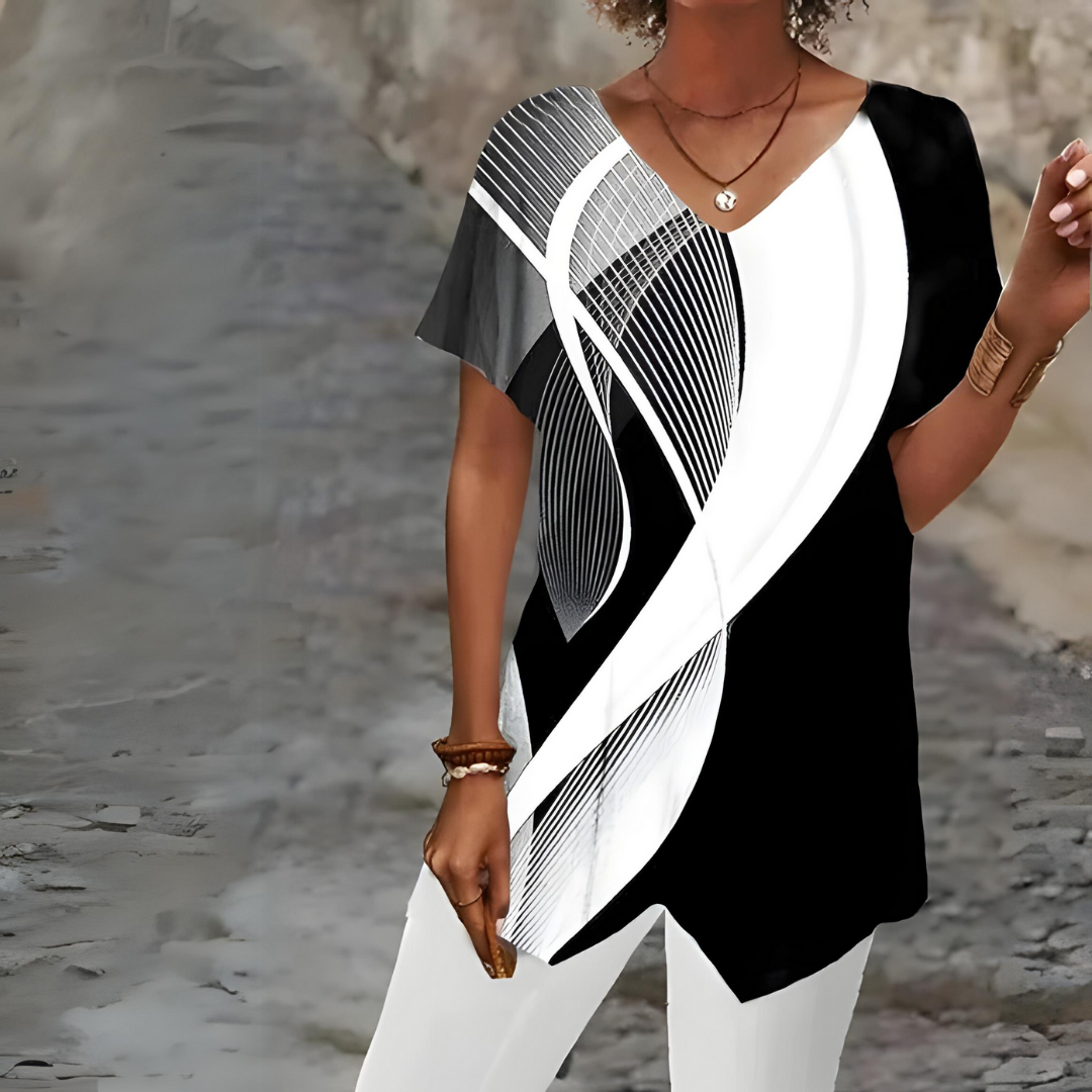 Annelies - Elegantes T-Shirt mit V-Ausschnitt