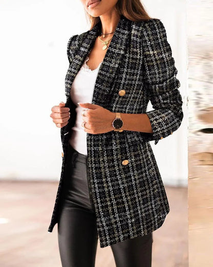 Blazer - Elegante Kollektion - Detaillierte Textur, goldene Knöpfe - Perfekt für die Arbeit oder elegante Anlässe